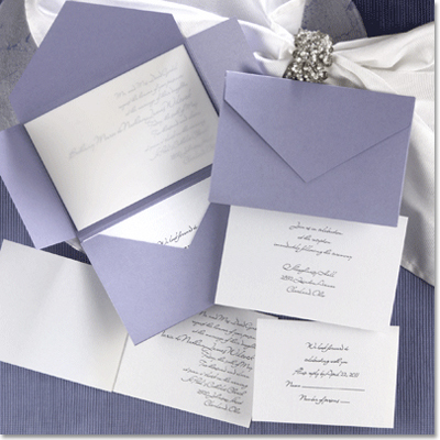 Purple and White Invitation